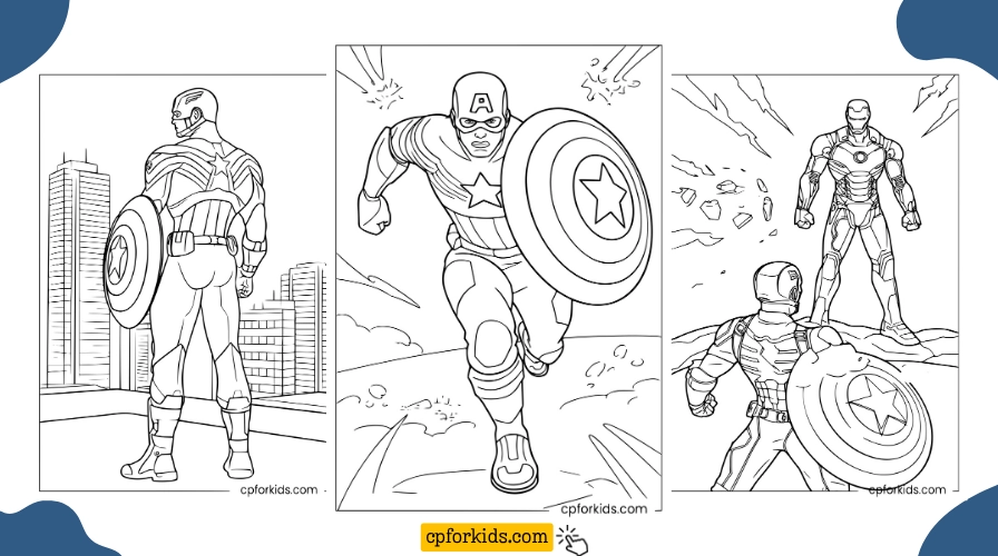 Printable Coloring Pages for Captain America