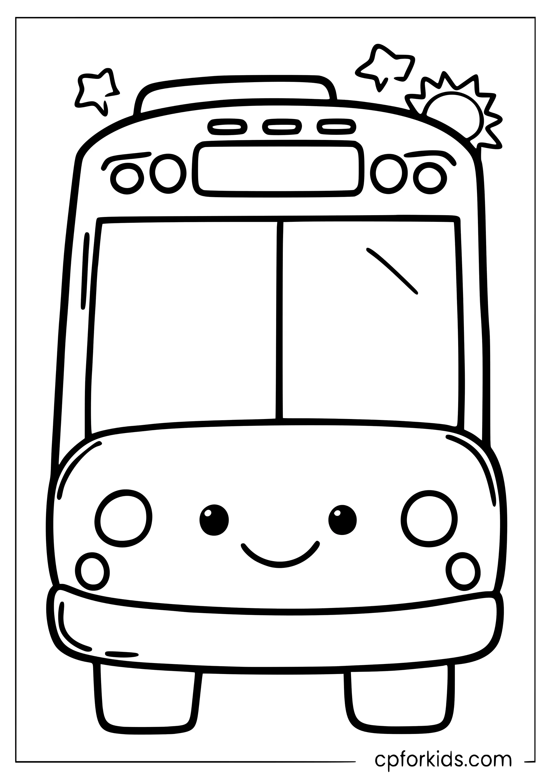 Easy School Bus to Color
