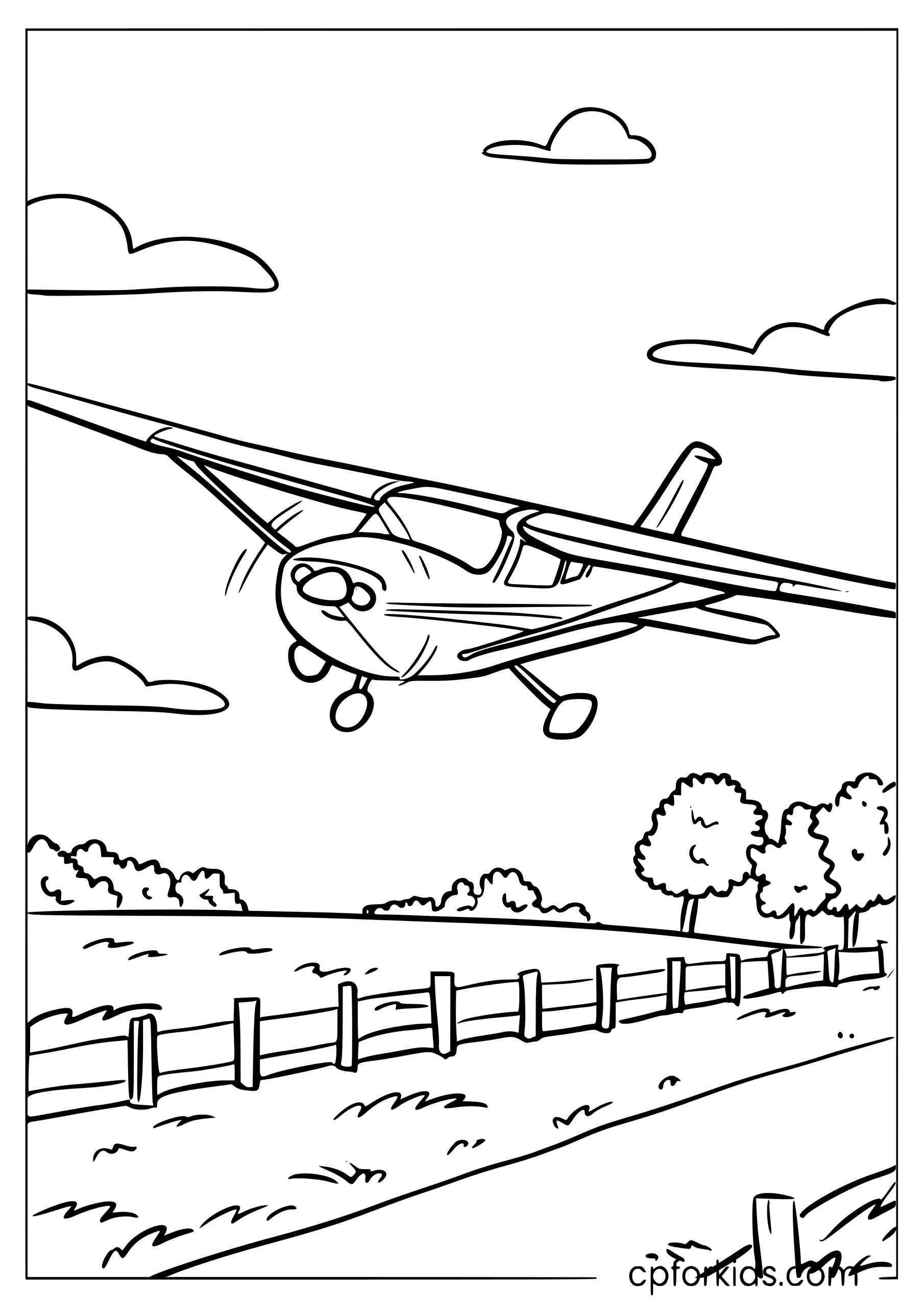 Cessna Landing on a Grass Strip