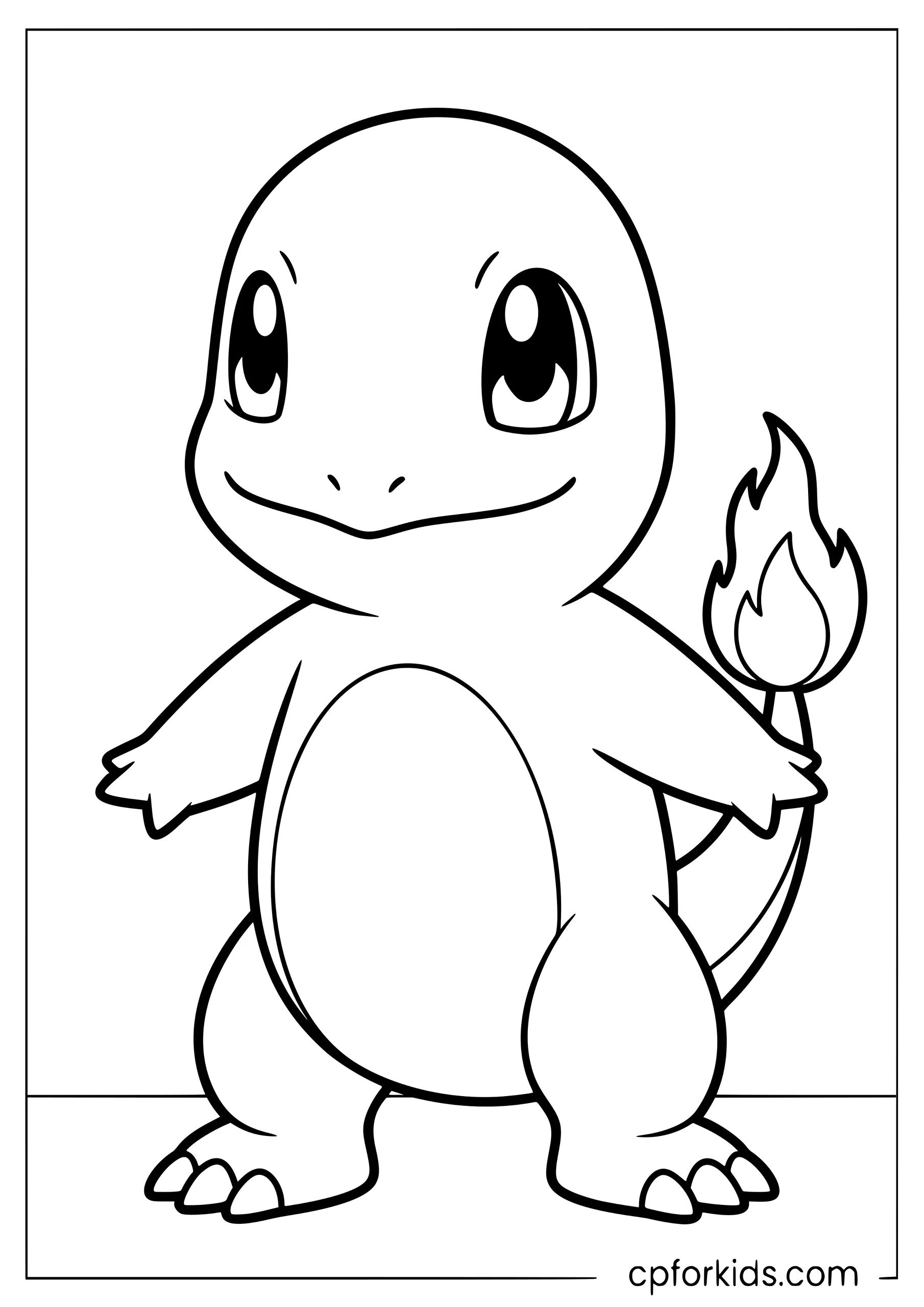 Simple Charmander Ready to Color