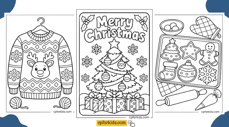 Printable Christmas coloring pages feature image