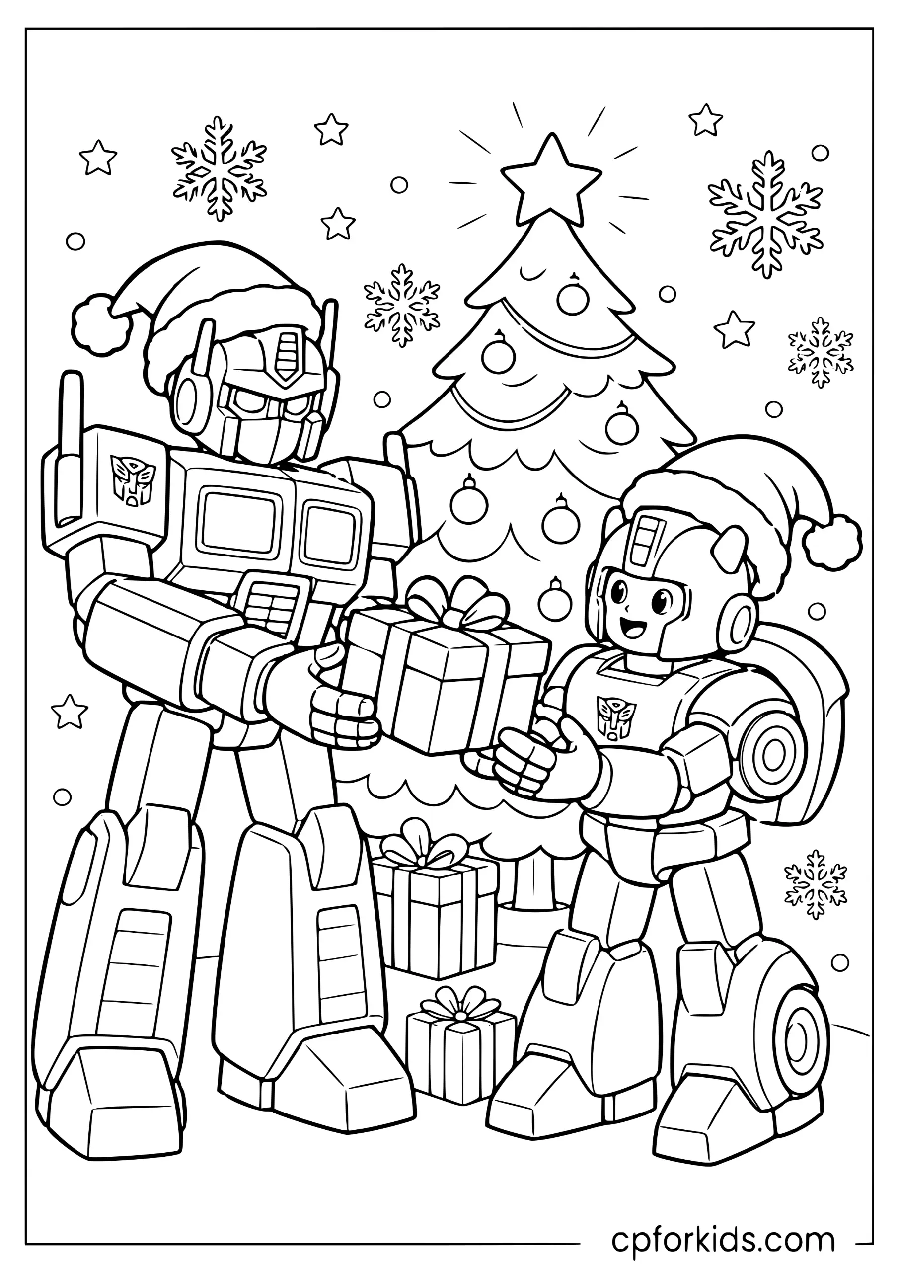 Christmas Transformers Santa Hats