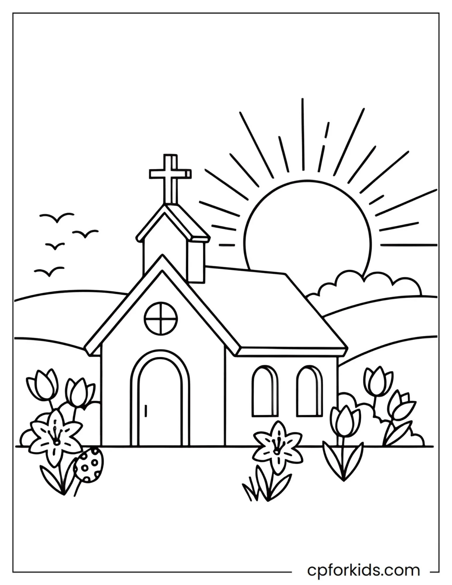 Small church building topped with a cross