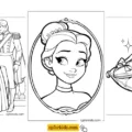 Free printable Cinderella coloring pages featuring Cinderella and Prince Charming, a Cinderella portrait, and the glass slipper