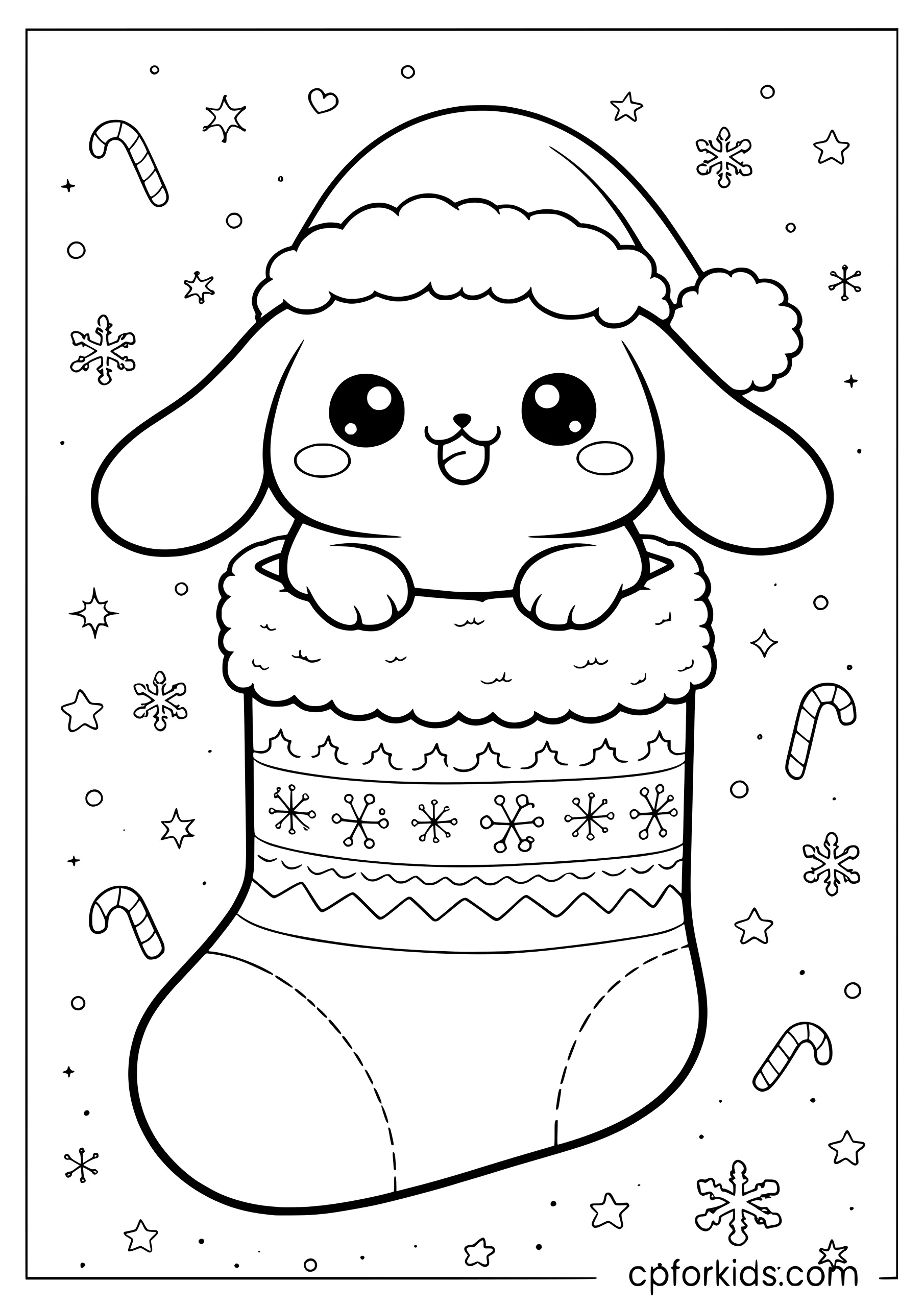 Cinnamoroll Peeking Out of the Stocking