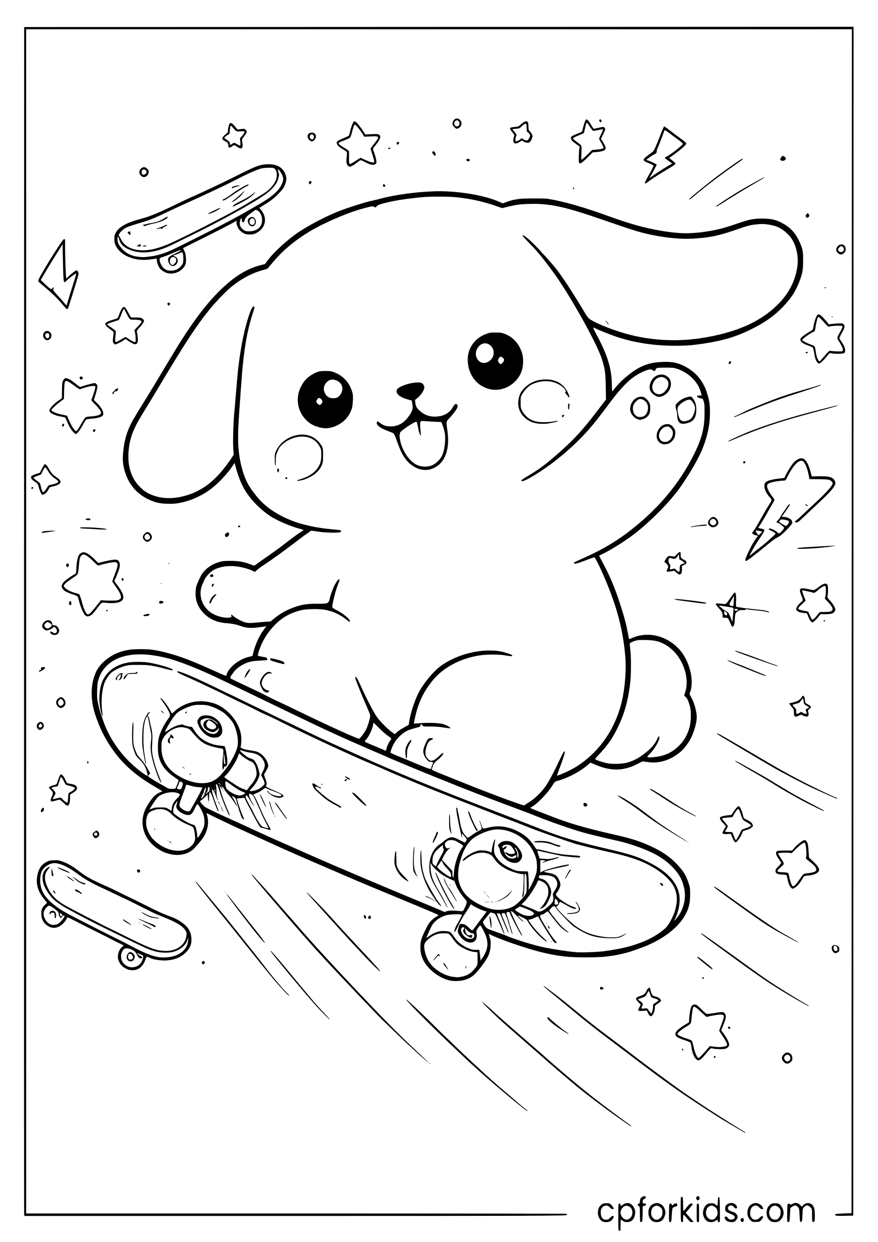 Cinnamoroll Skateboard Trick at the Park