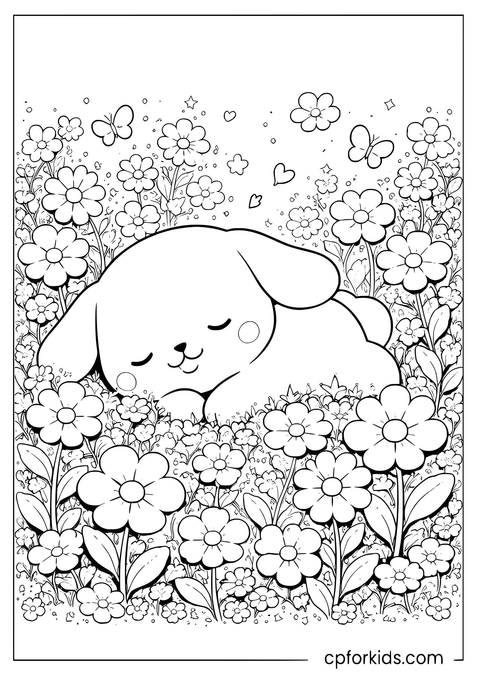 Cinnamoroll Sleeping in the Flower Field