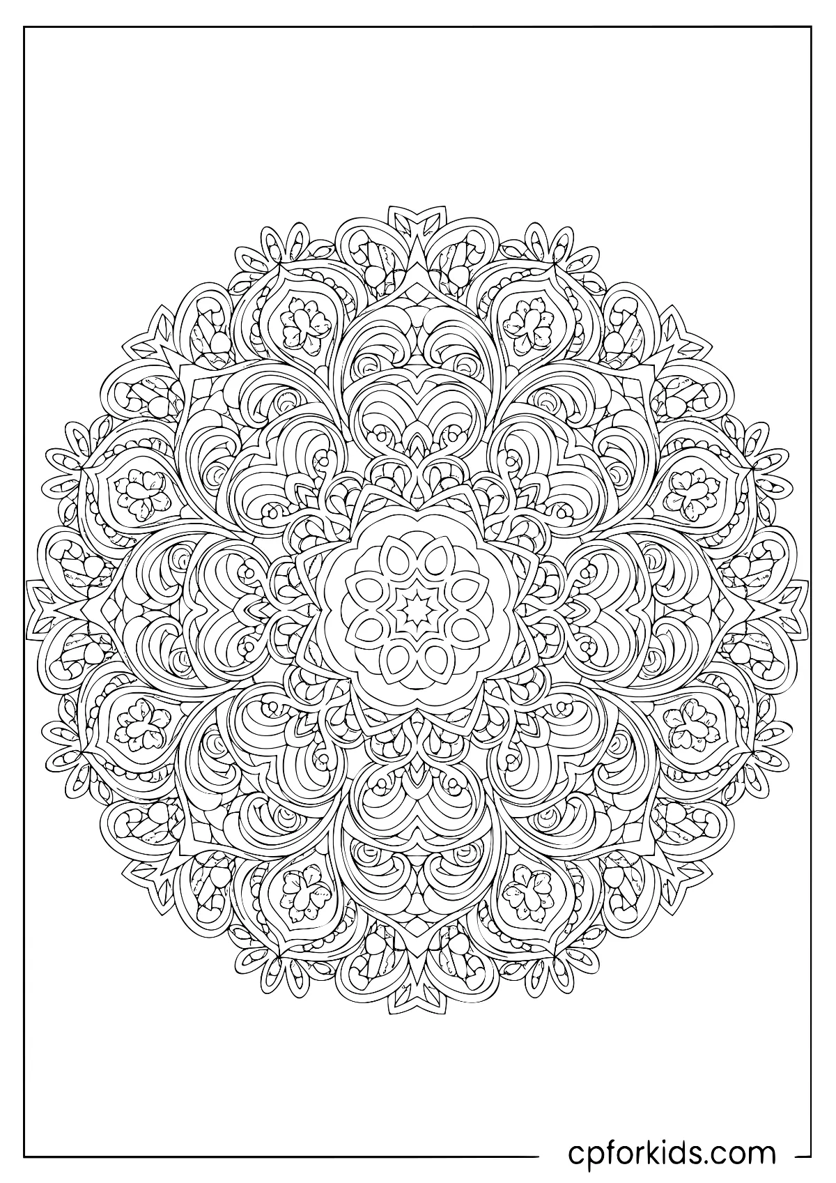 Circular lace mandala with delicate repeating loops