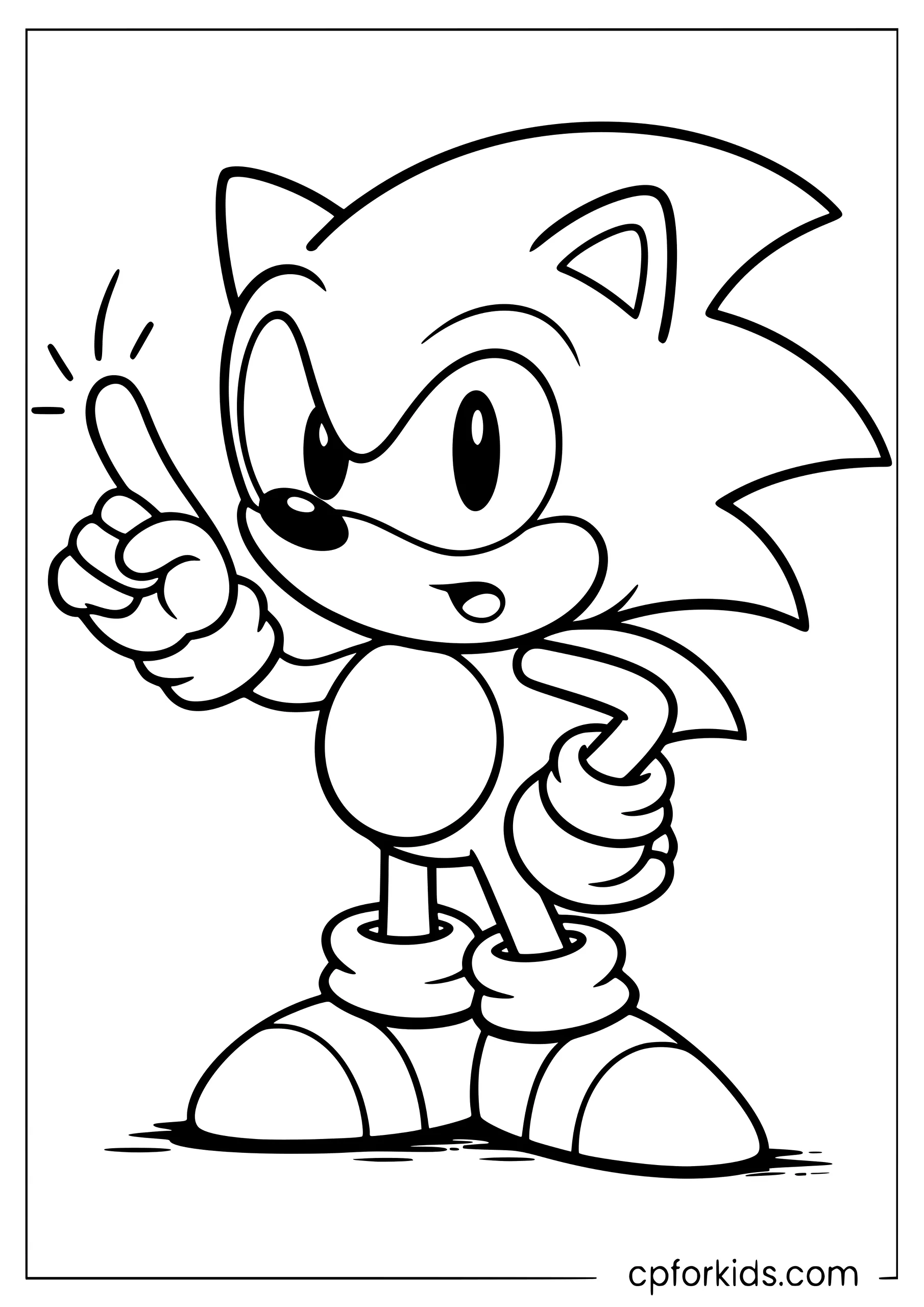 Classic Sonic Wagging His Finger