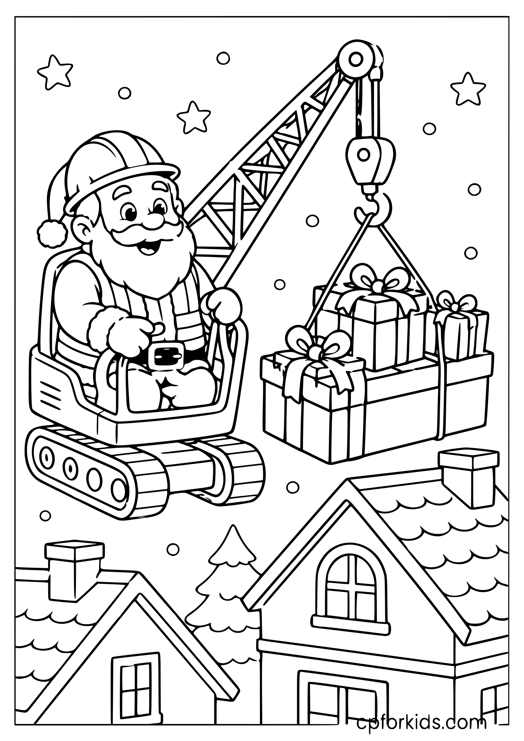 Santa Runs the Construction Christmas