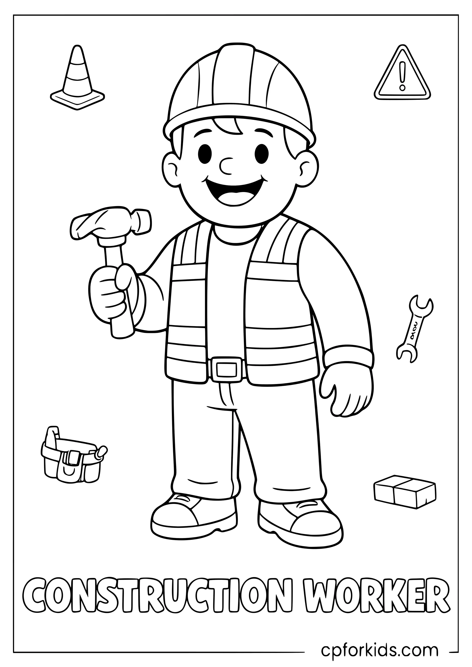 Construction Worker With Hard Hat