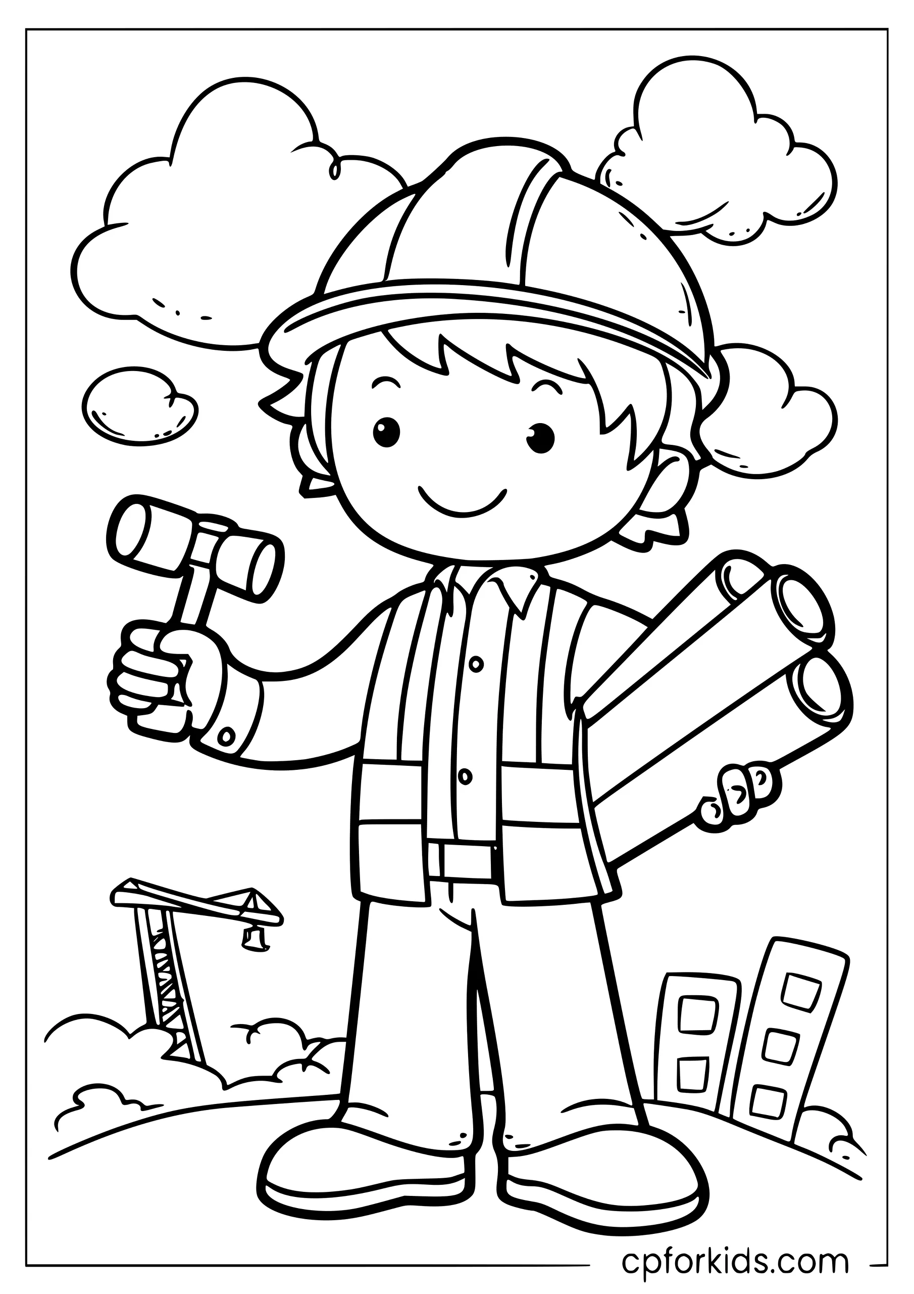 Construction Worker Ready to Build