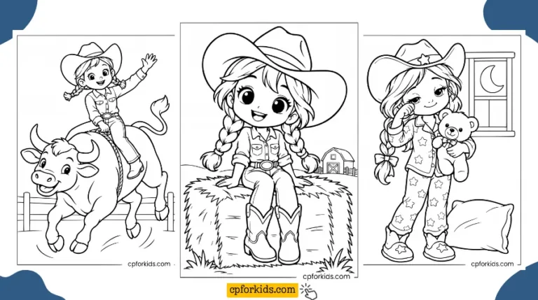 Cowgirl coloring pages featured image