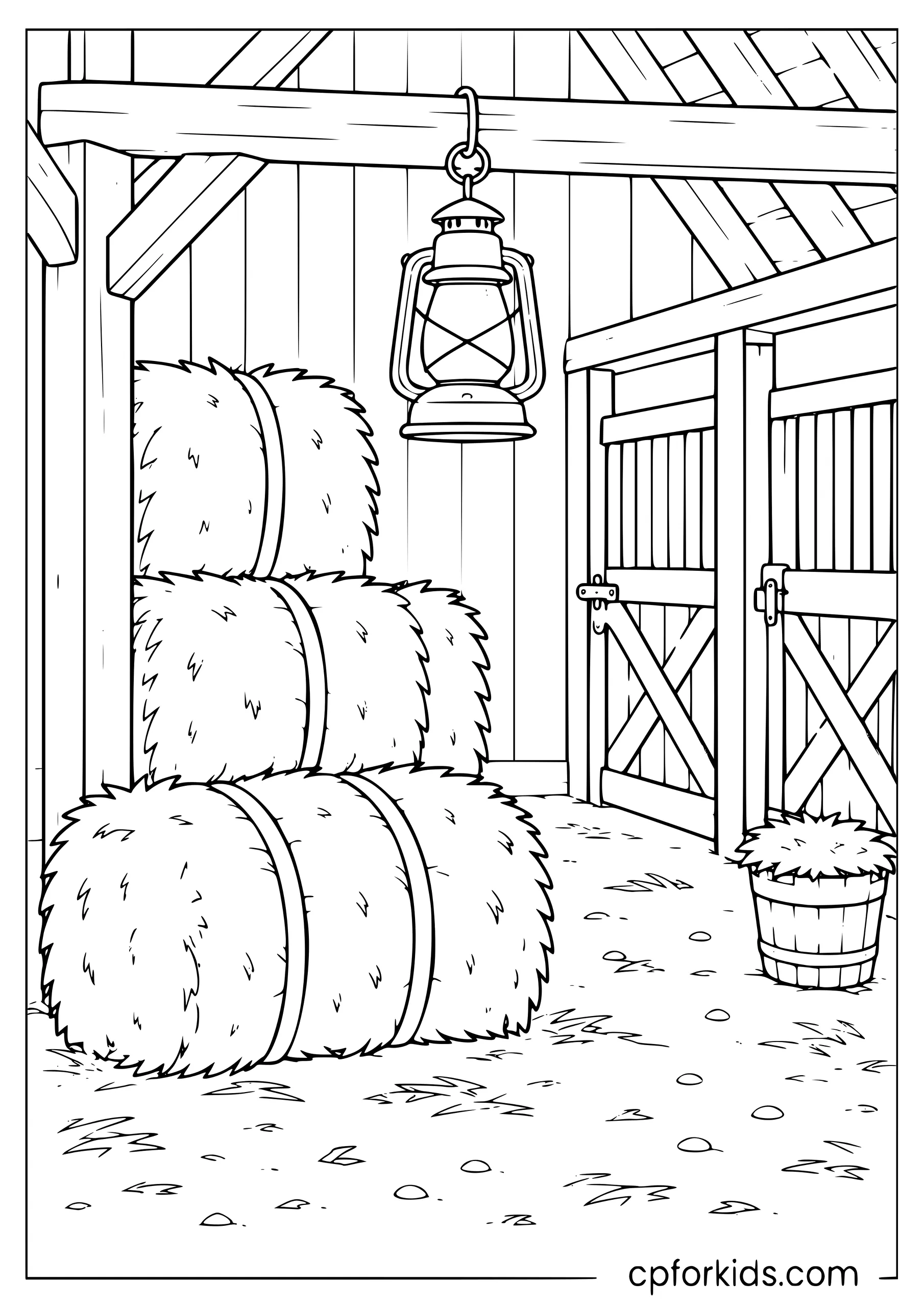 Cozy Barn Interior With Lantern