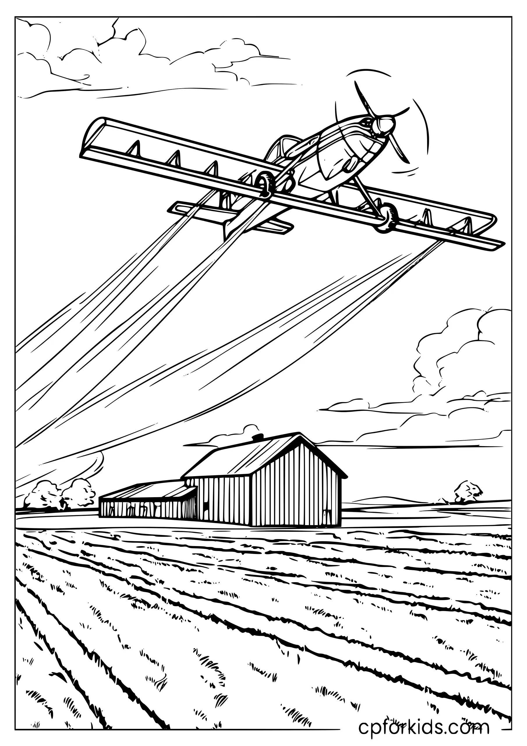 Crop Duster Over the Farm