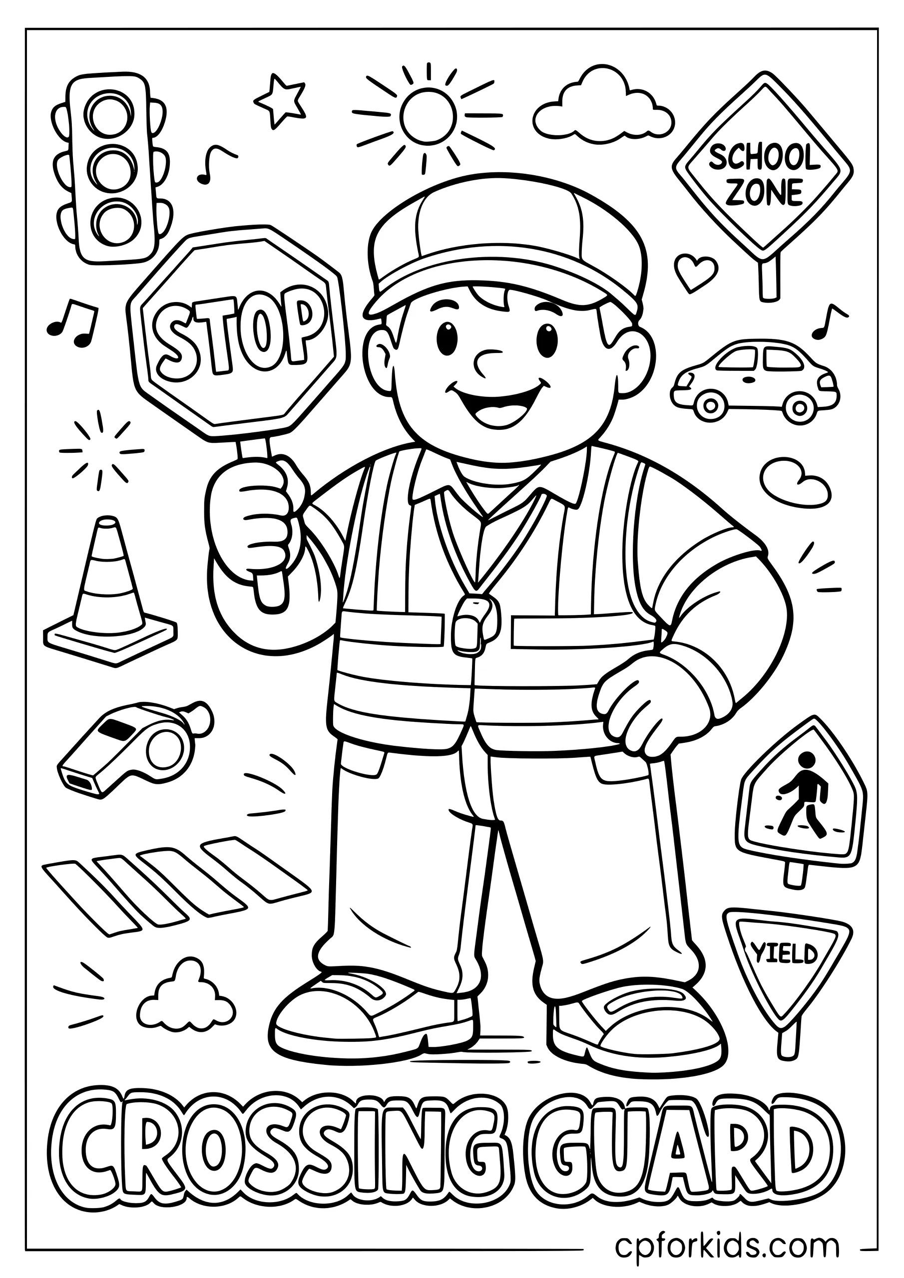 Crossing Guard With Stop Sign