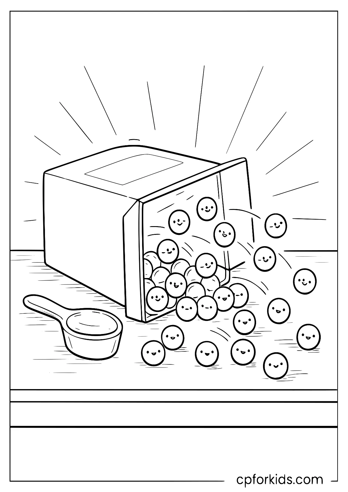 Tiny candy pebbles popping out of a box