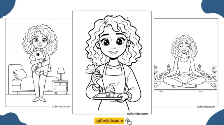 Printable Curly Hair coloring pages for Princess featured image