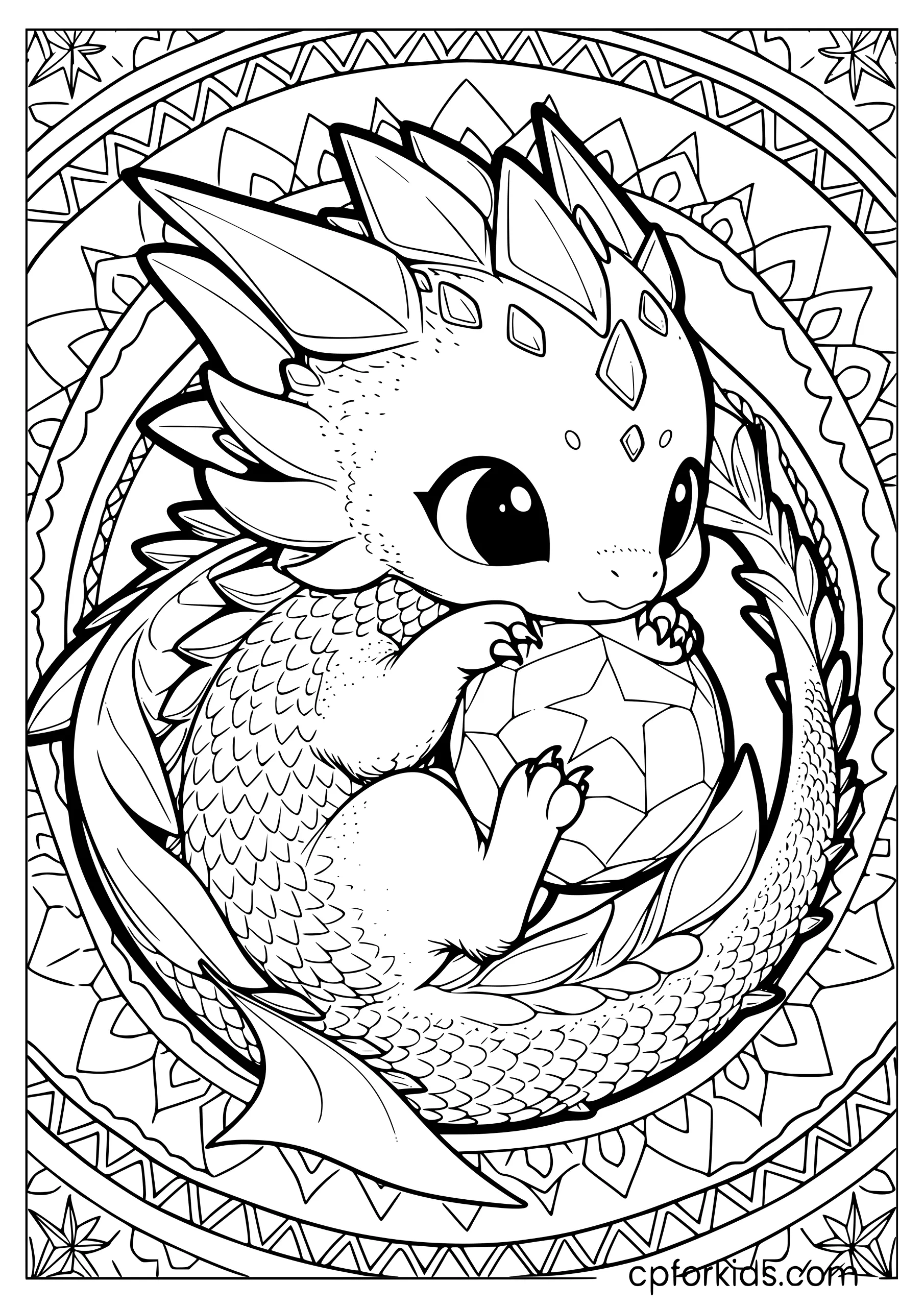 Cute Dragon and the Crystal Ball
