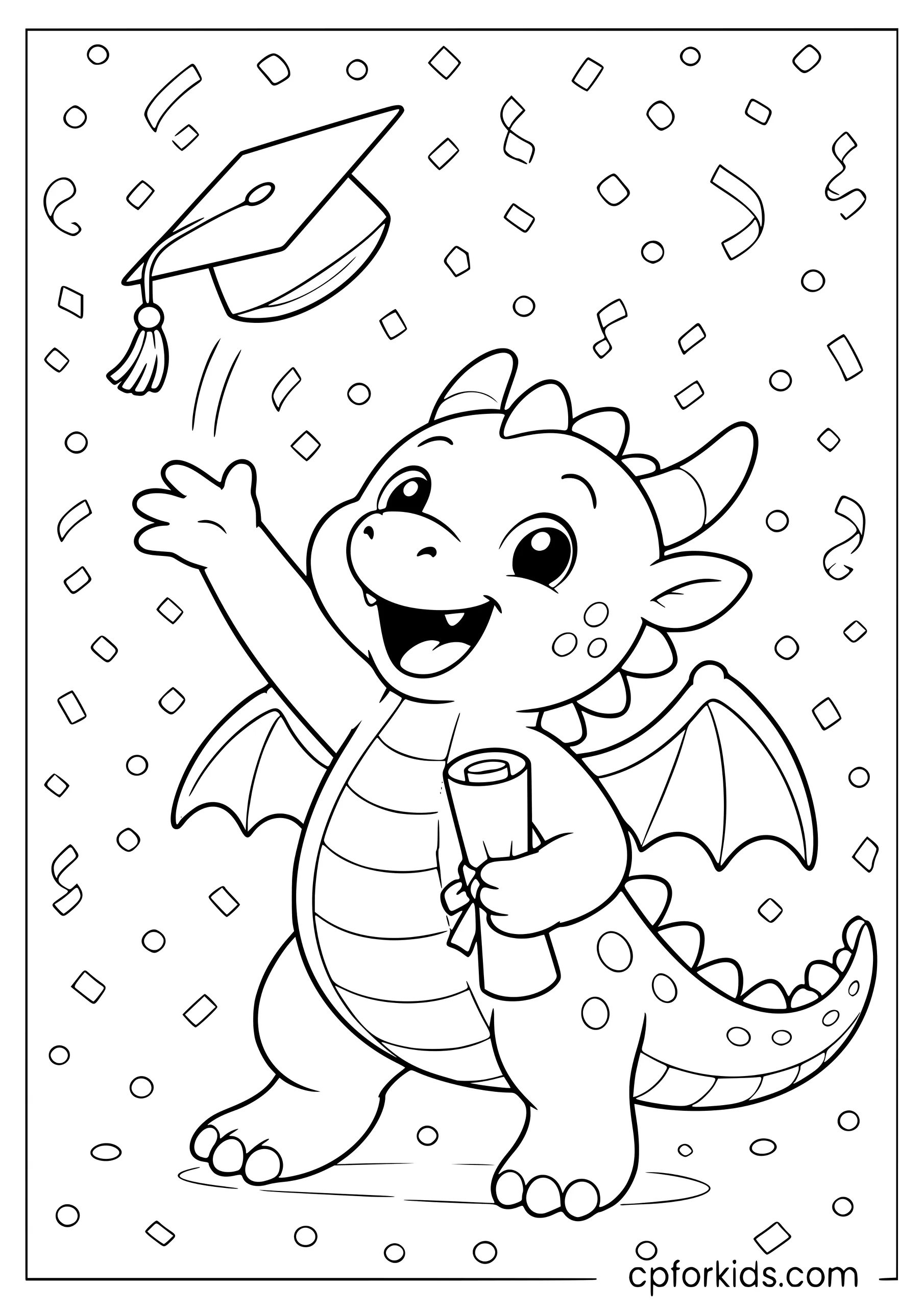 Cute Dragon Graduates