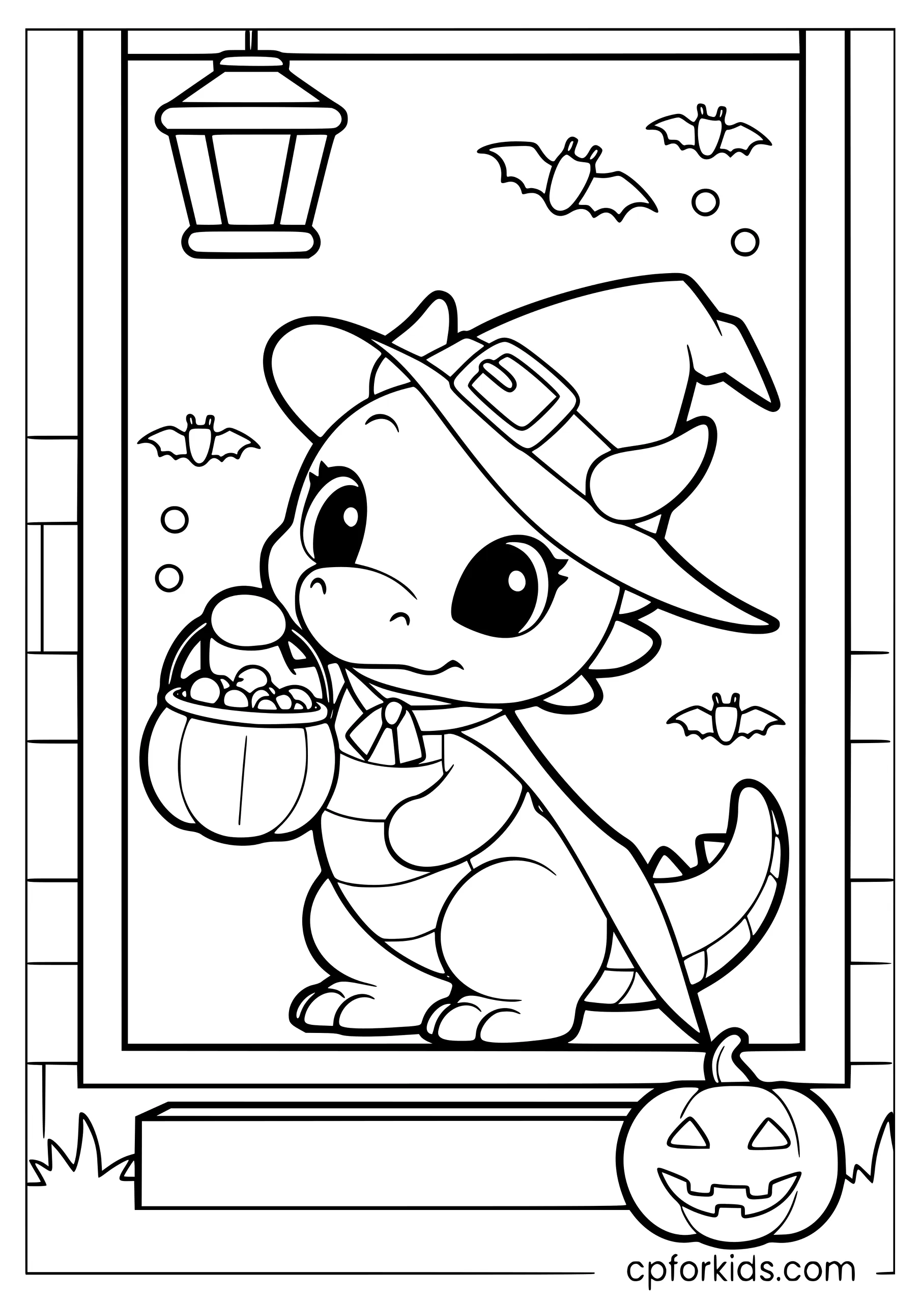 Cute Dragon Goes Trick or Treating