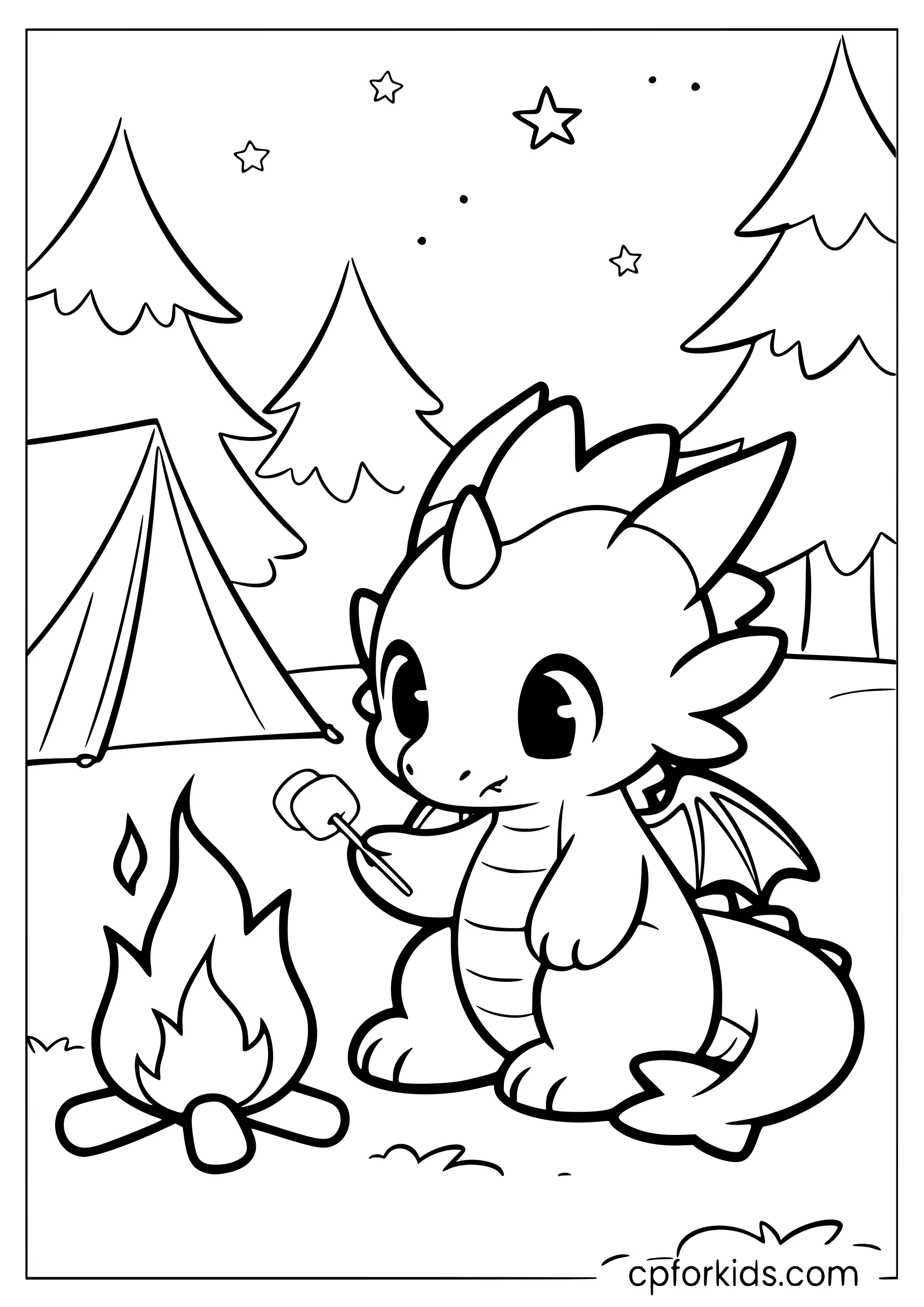 Cute Dragon's Campfire Marshmallow