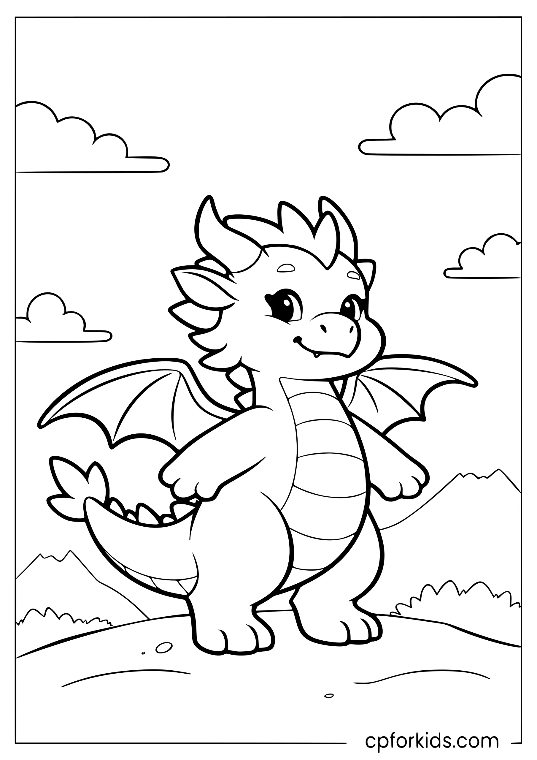 Cute Dragon Spreads Its Wings