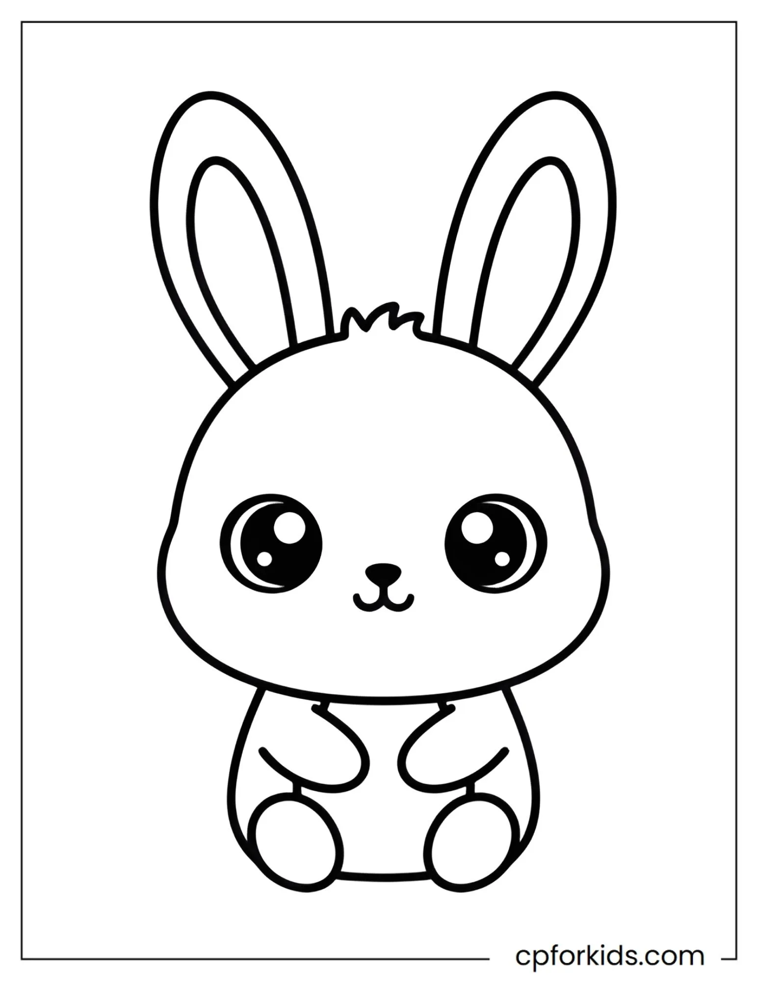 Cute Easter bunny with large round eyes