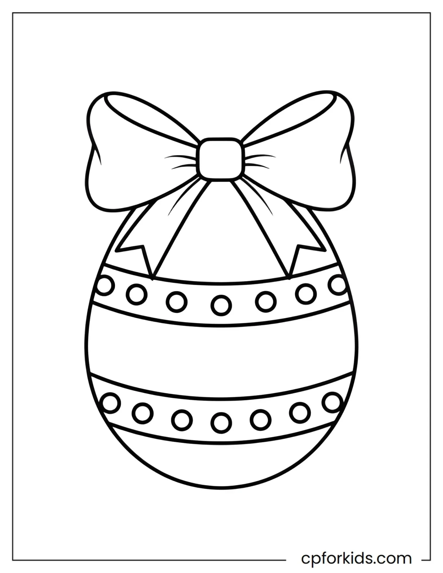 Decorated Easter egg wrapped with a large bow