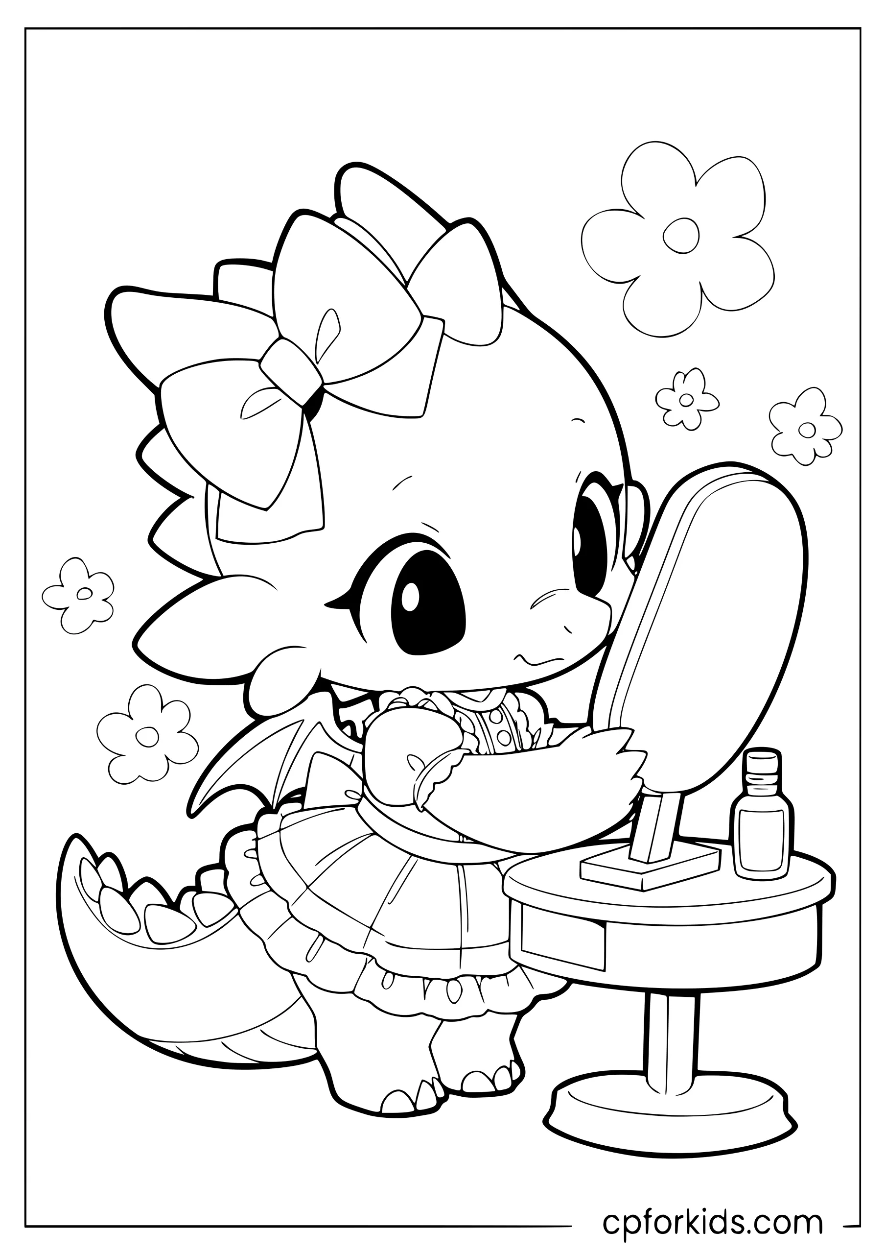 Cute Girl Dragon Gets Ready