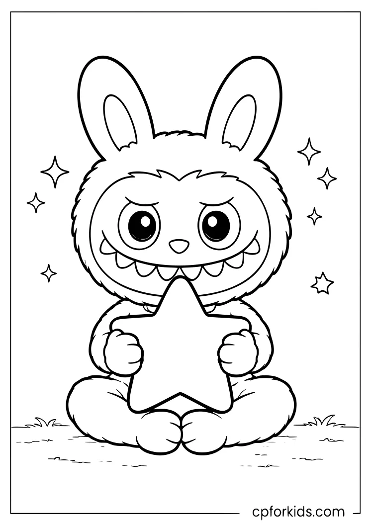 Labubu Sits Cross-Legged With a Star
