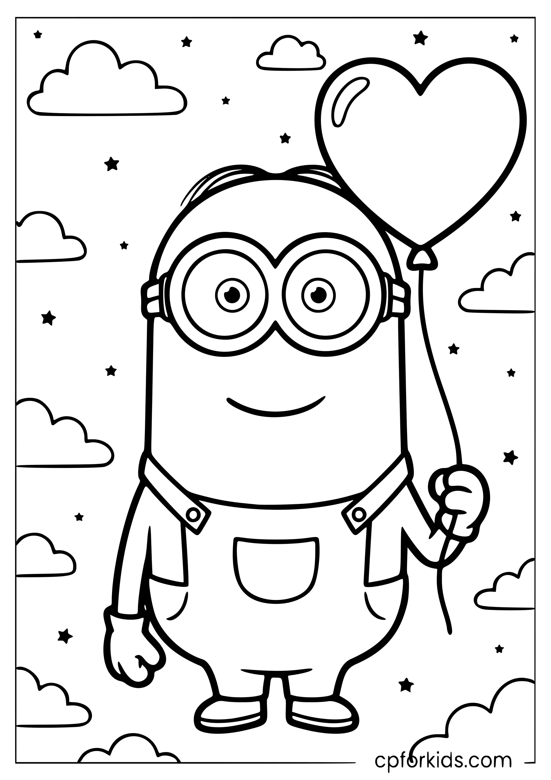 Cute Minion with a Heart Balloon