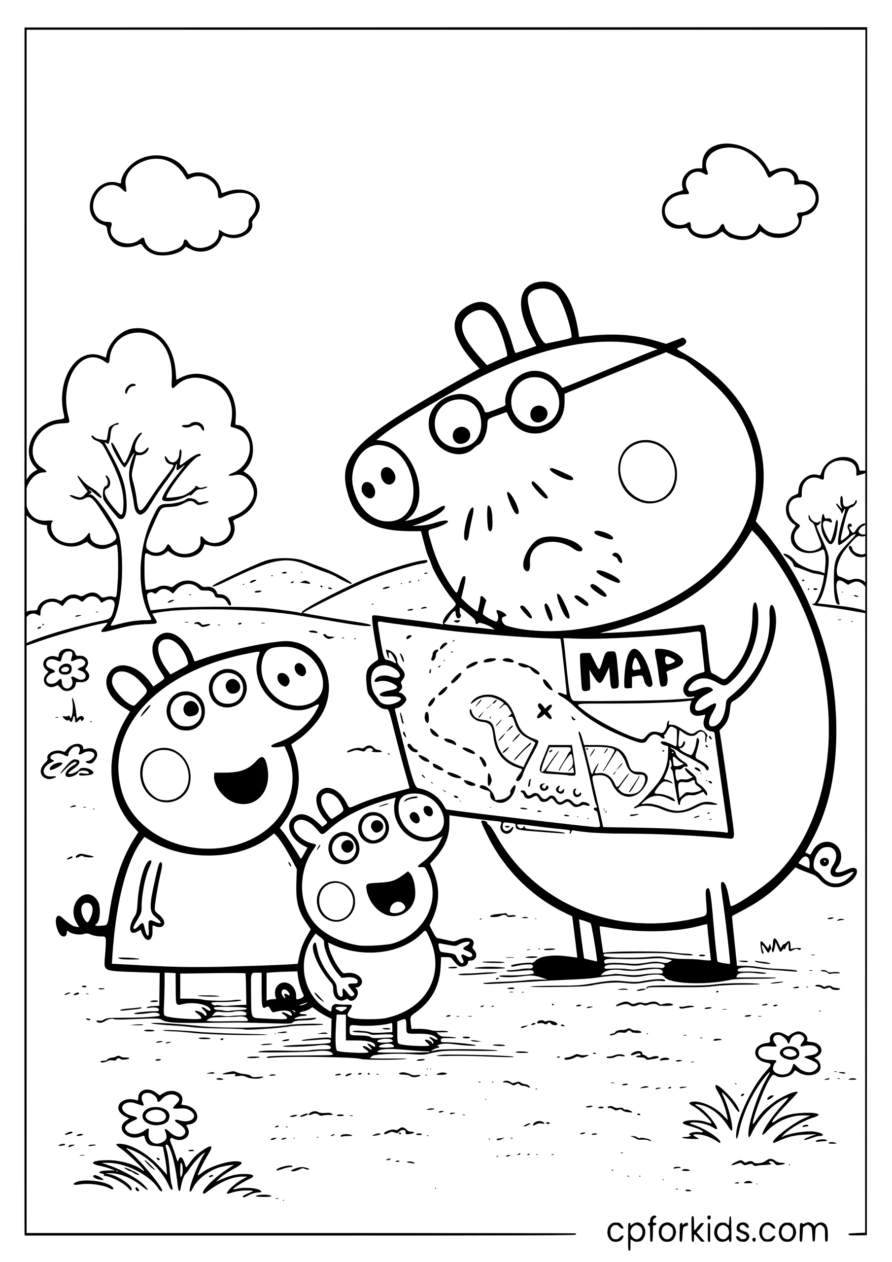 Daddy Pig Reading the Map