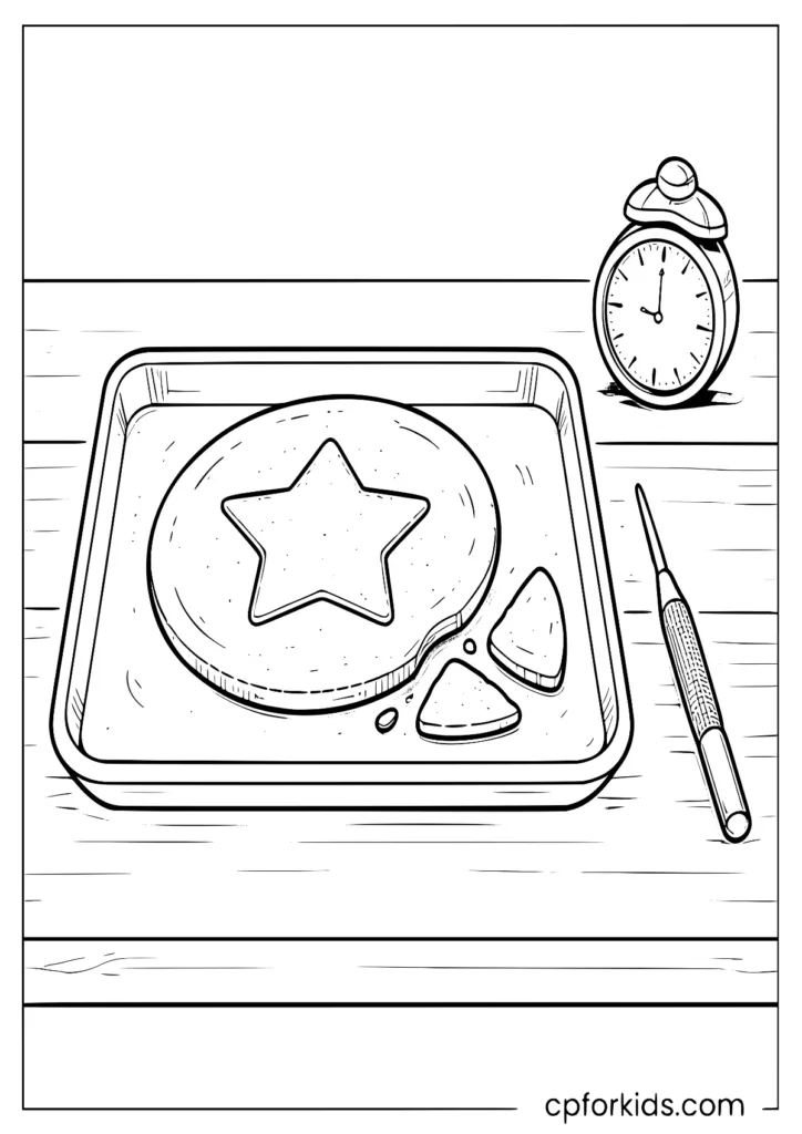 Dalgona sugar candy disk with needle tool