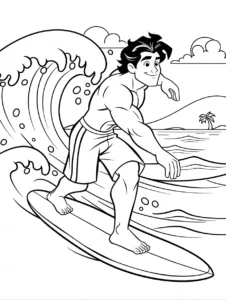 David Kawena surfing a Hawaiian ocean wave