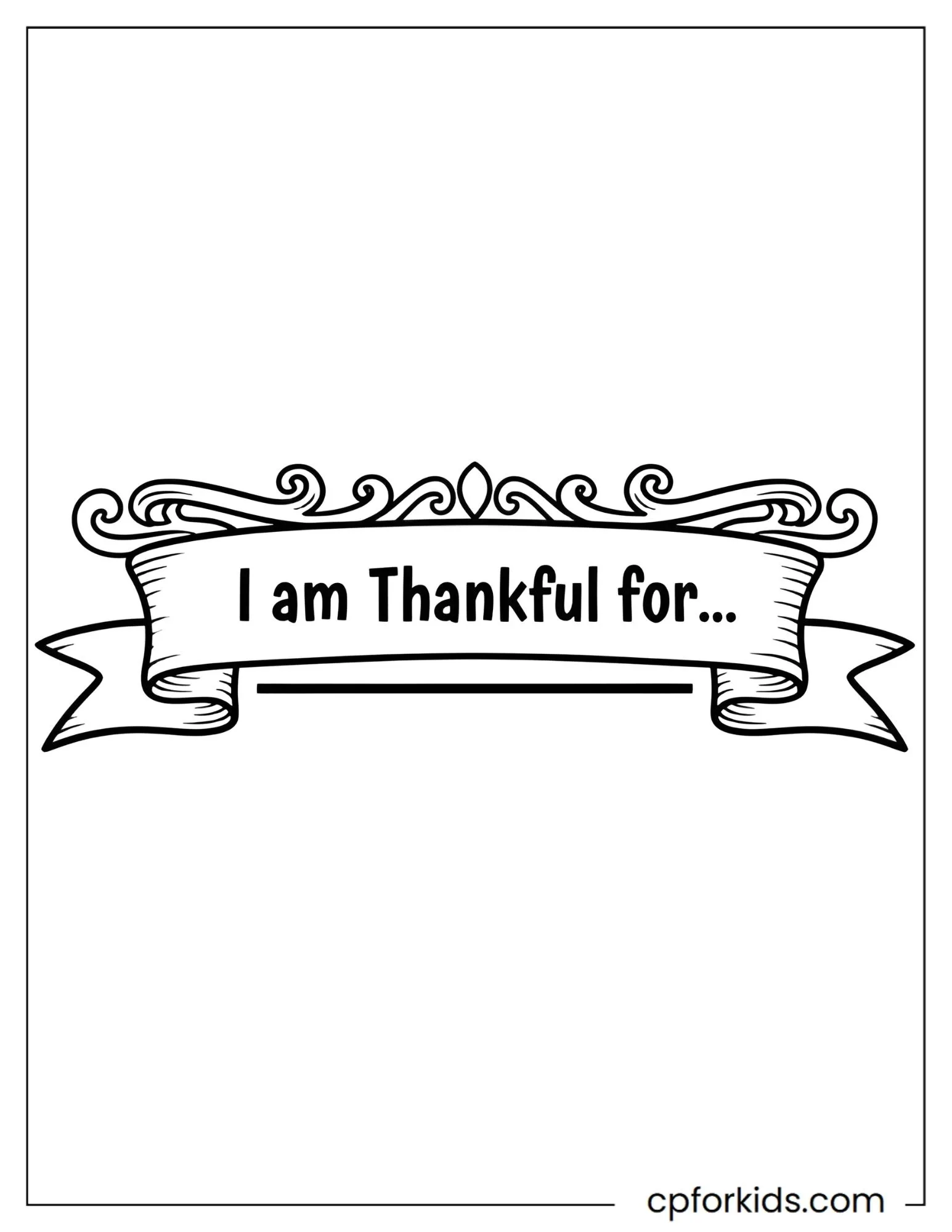 Thankful banner above three large blank autumn leaves