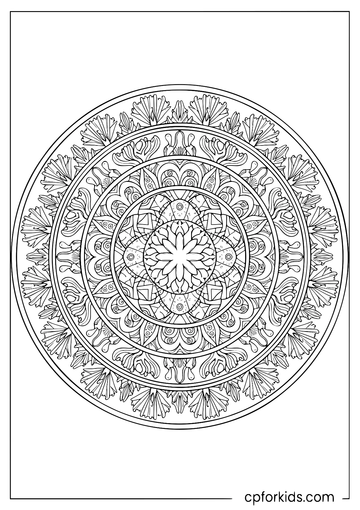 Coral branches and ocean shapes forming a mandala