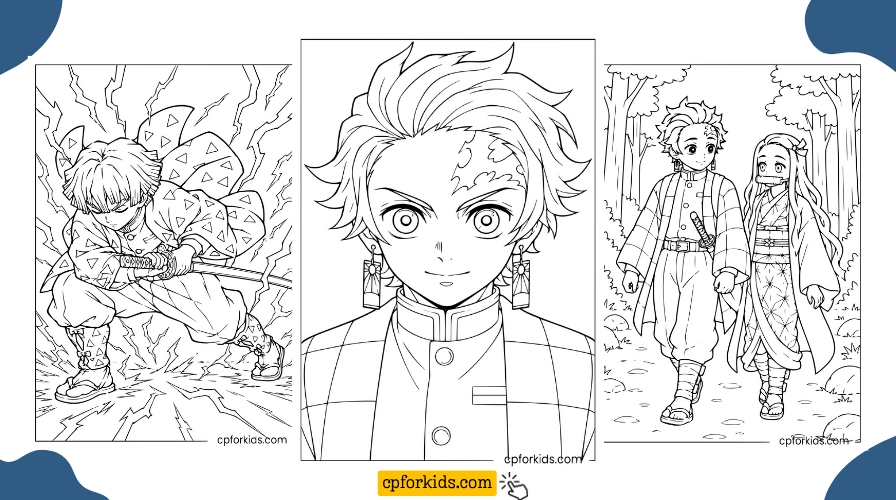 Printable Coloring Pages for Demon Slayer
