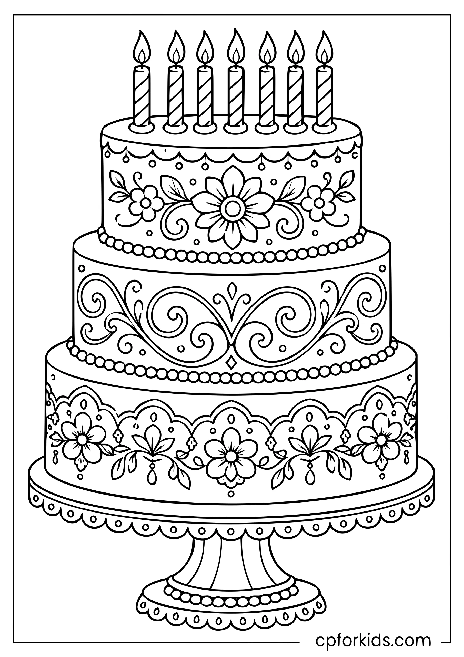 Detailed Birthday Cake — Adult Page