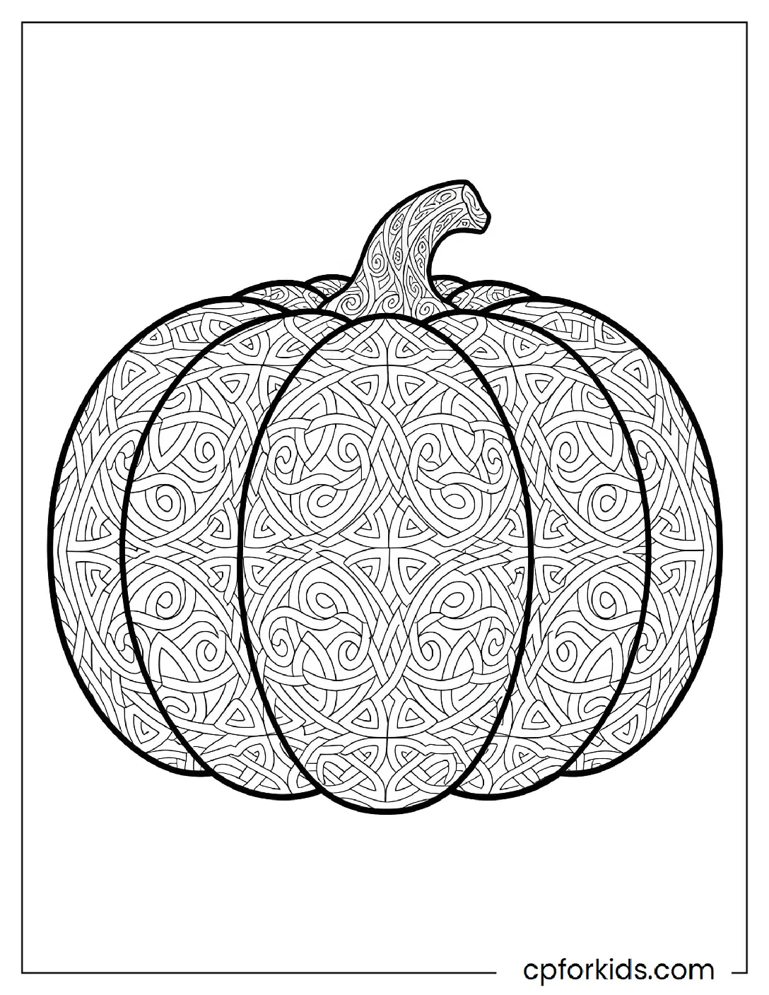 Pumpkin carved with a Celtic knot