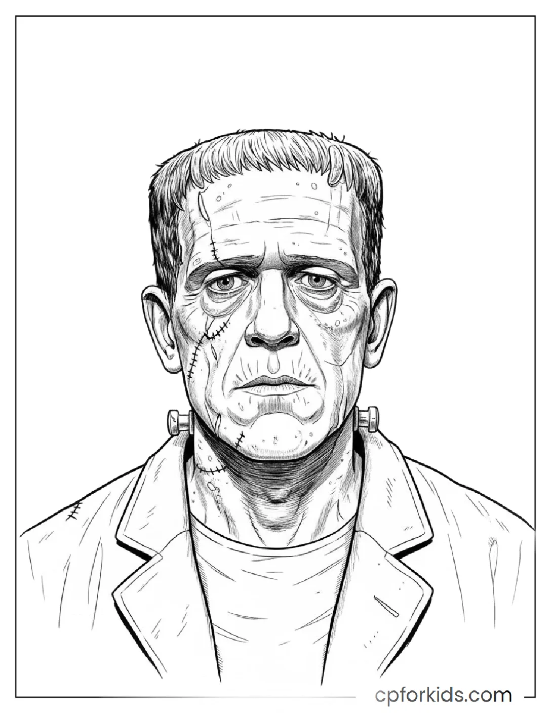 Frankenstein's monster with visible stitches