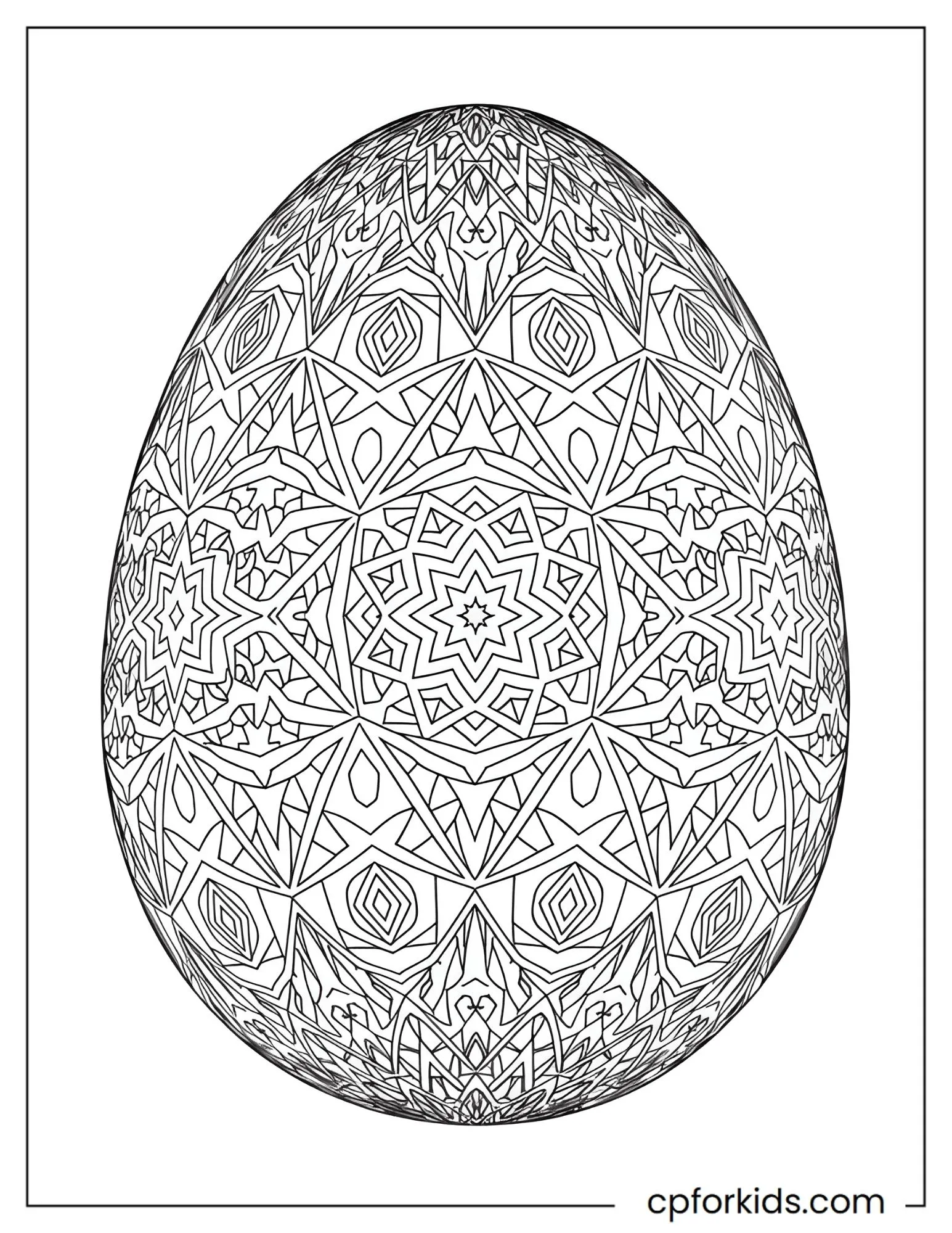 Easter egg filled with repeating geometric shapes