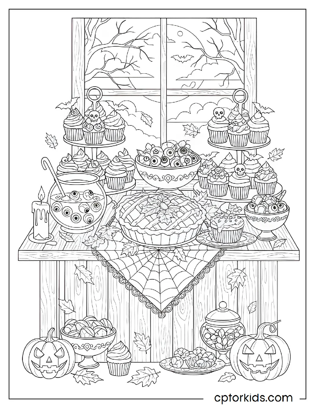 Dessert table with cupcakes and candies