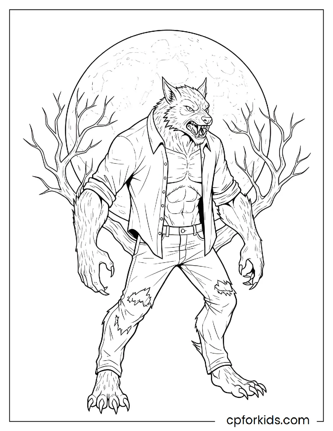 Werewolf transformation under a full moon