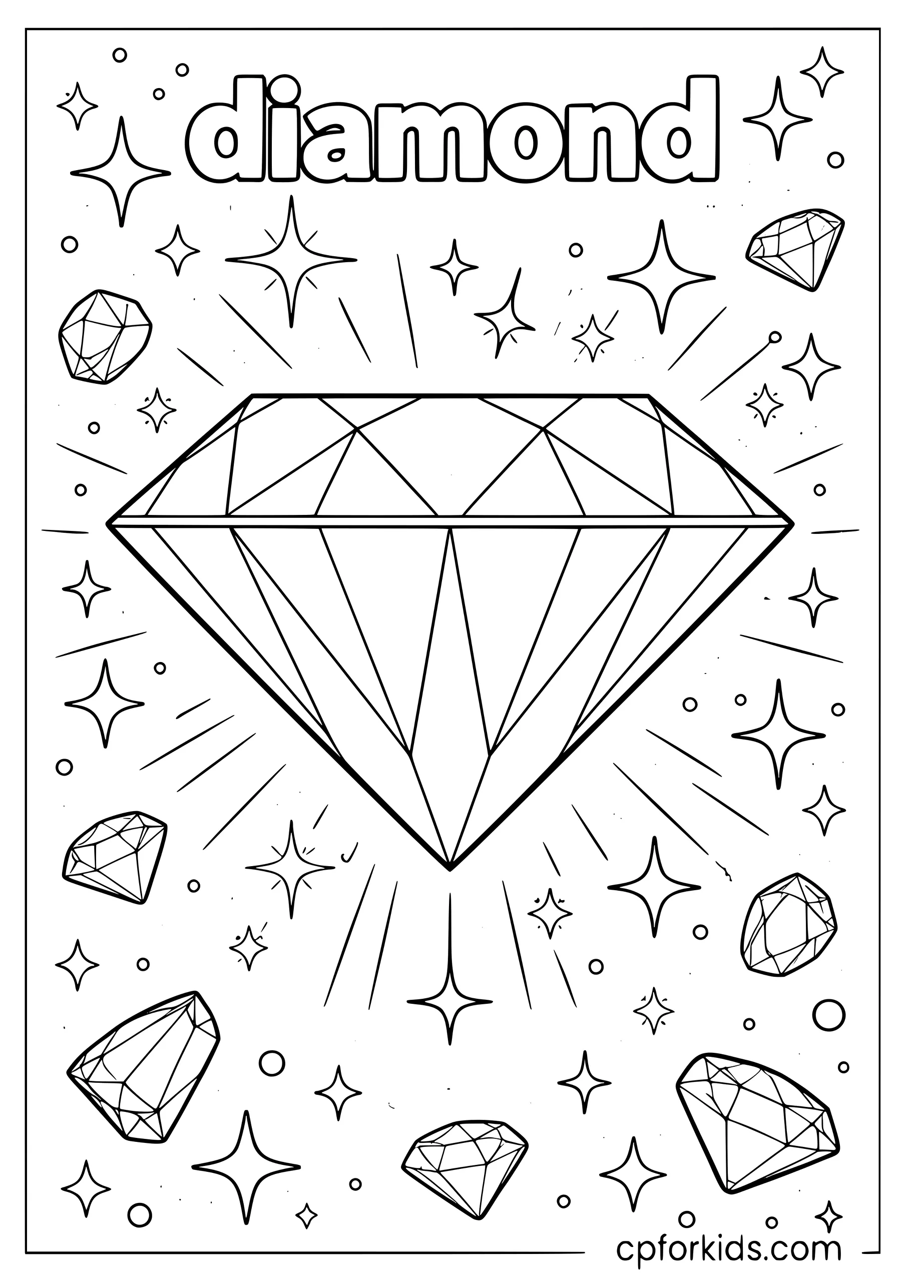 Diamond Shape Coloring Page