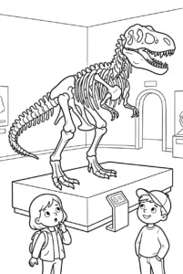 T-Rex dinosaur fossil displayed inside a museum