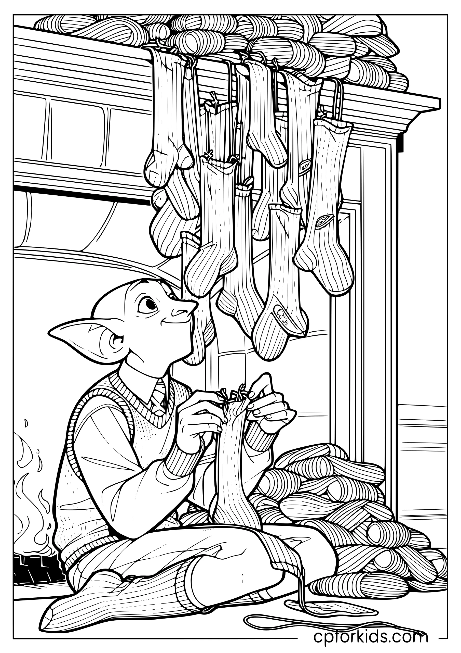 Dobby Knitting His Socks