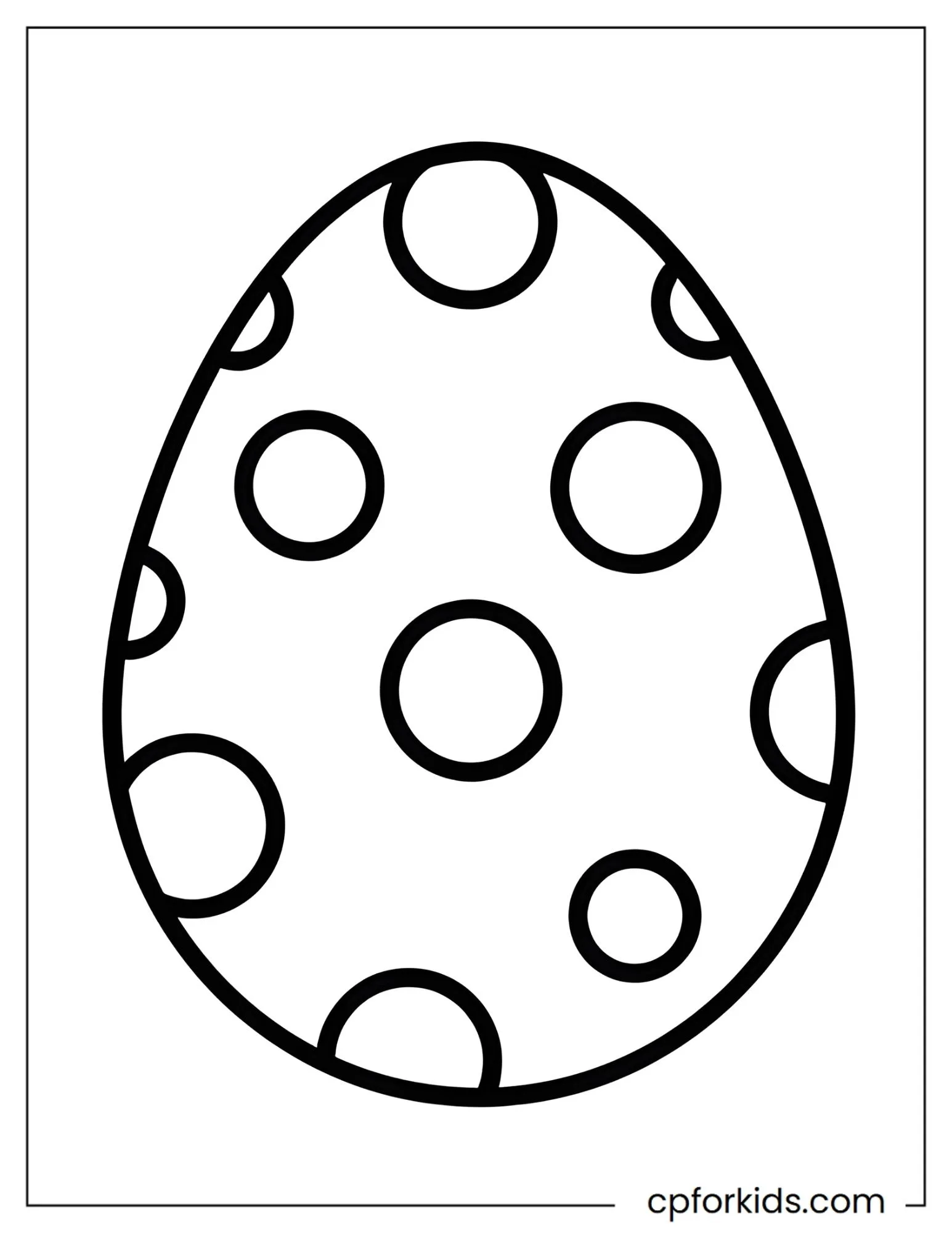 Easter egg decorated with large round dots
