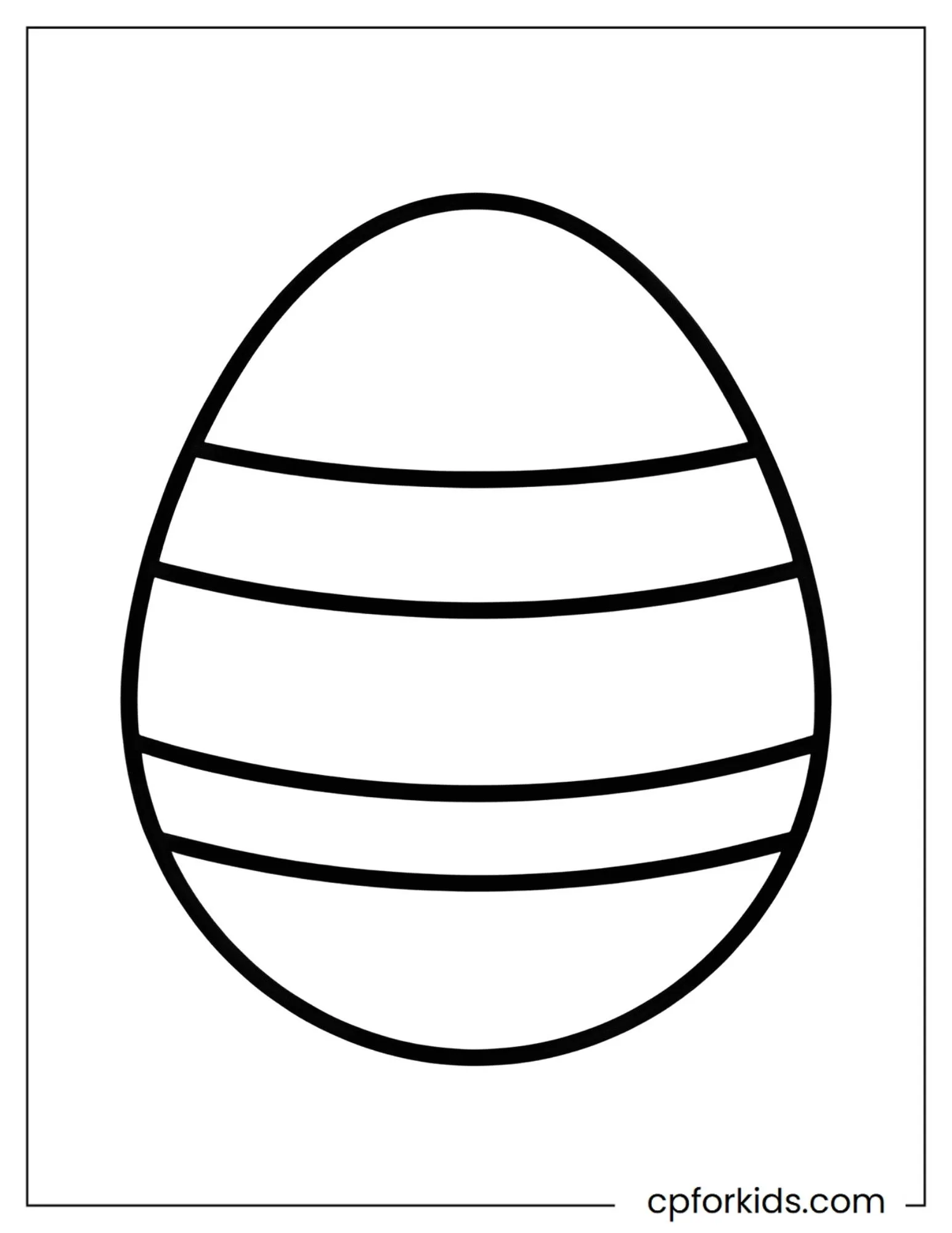 Easter egg with two thick horizontal stripes