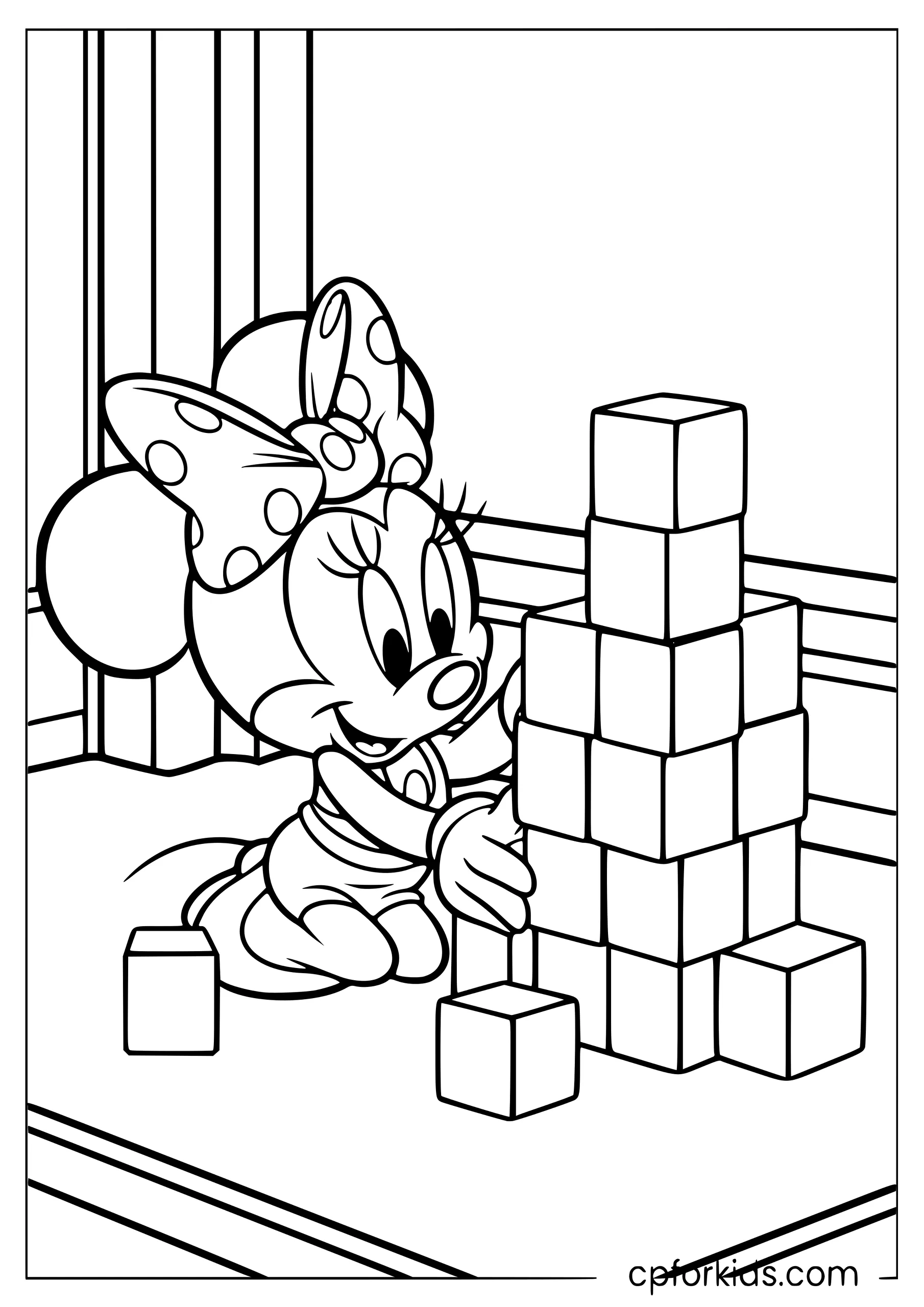 Baby Minnie Builds a Tower